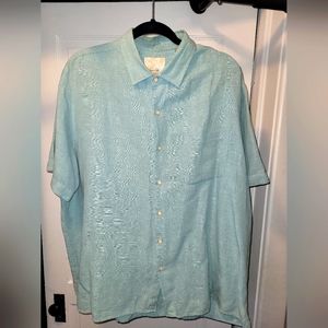 Tasso Elba Island button down silk & linen shirt 2XL